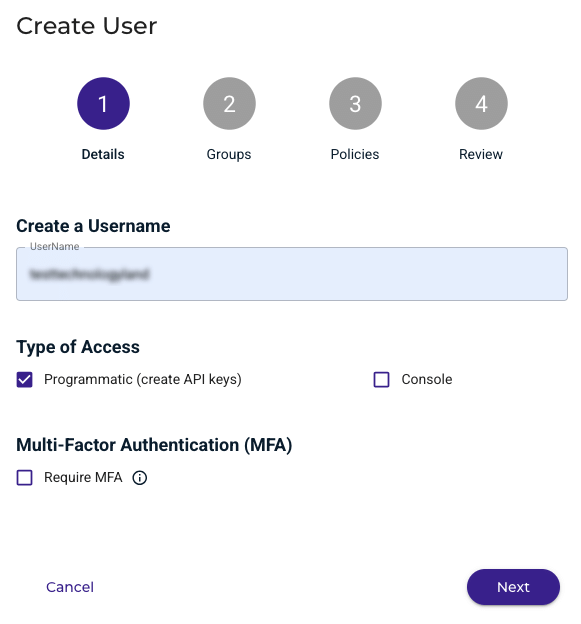 หน้าจอ Create User หน้าจอ Create User