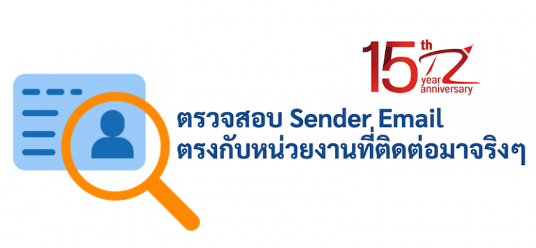 ภาพประกอบหัวข้อตรวจสอบ Sender Email ตรงกับหน่วยงานที่ติดต่อมาจริงๆ (Verify Sender Email matches the actual contacting agency.)