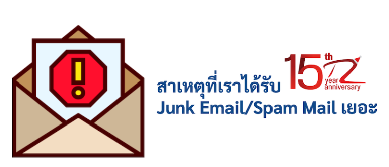 ภาพประกอบหัวข้อสาเหตุที่เราได้รับ Junk Email/Spam Mail เยอะ (The reason why we receive a lot of Junk Email/Spam Mail)